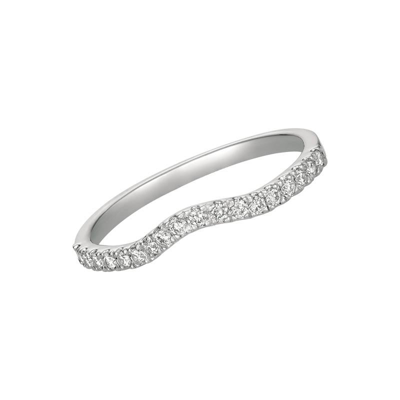 Contemporary 0.25 Carat Natural Diamond Ring Band G SI 14 Karat White Gold For Sale
