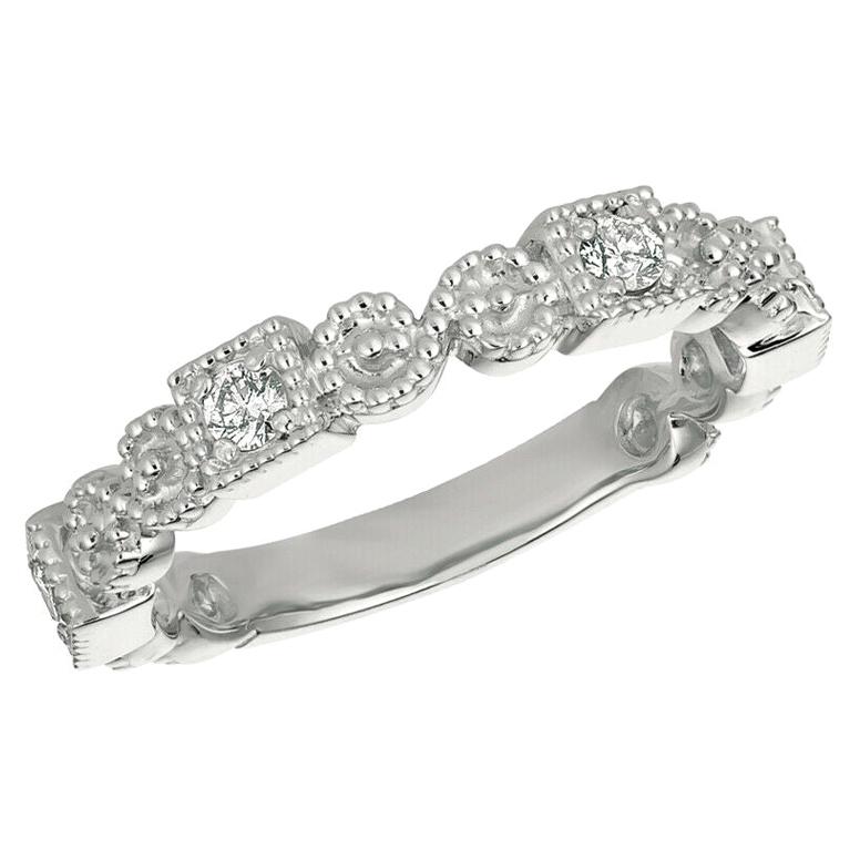 For Sale:  0.25 Carat Natural Diamond Ring Band G SI 14k White Gold