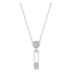0.25 Carat Natural Diamond Safety Pin Necklace 14 Karat White Gold G SI