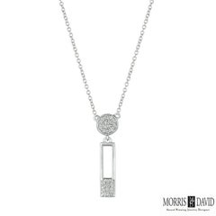 0.25 Carat Natural Diamond Safety Pin Necklace 14 Karat White Gold G SI