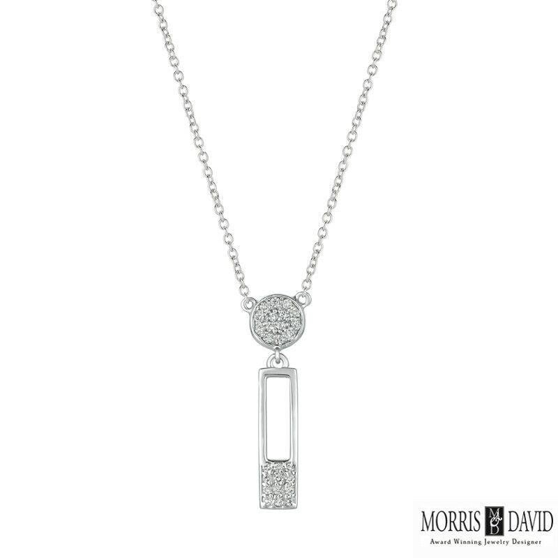 0,25 Karat natürlicher Diamant Sicherheitsnadel Halskette 14 Karat Weißgold G SI (Zeitgenössisch) im Angebot