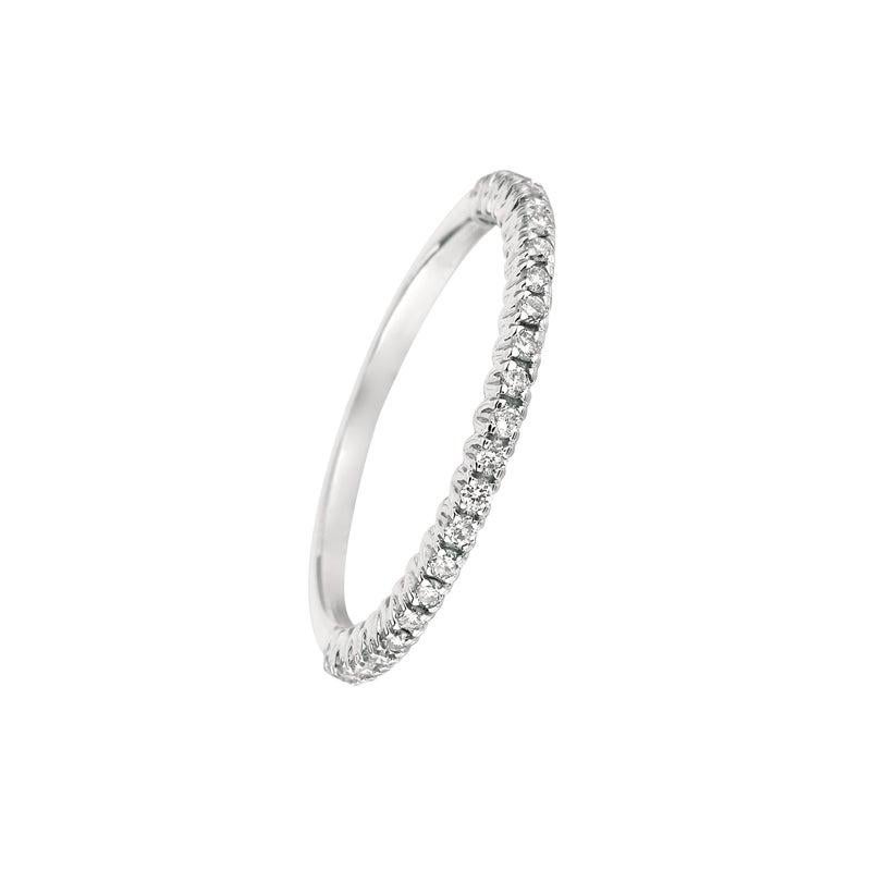 For Sale:  0.25 Carat Natural Diamond Stackable Ring G SI 14 Karat White Gold 2