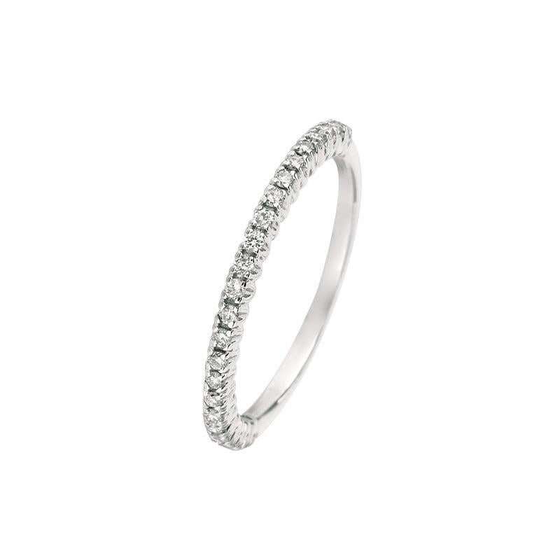 For Sale:  0.25 Carat Natural Diamond Stackable Ring G SI 14 Karat White Gold 3