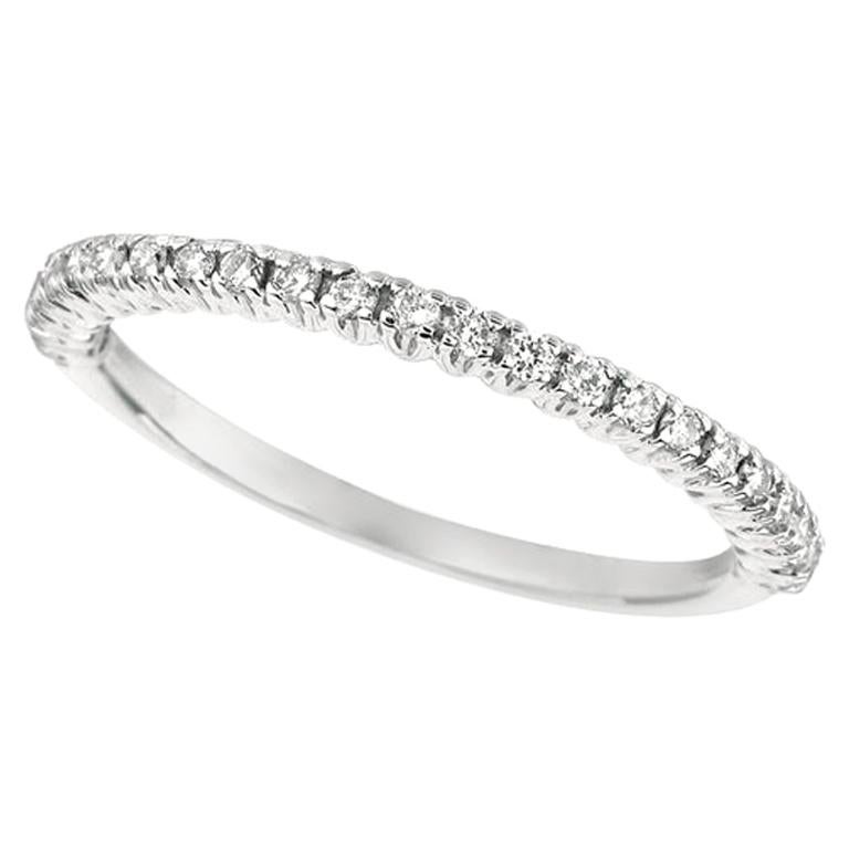 0.25 Carat Natural Diamond Stackable Ring G SI 14 Karat White Gold For Sale