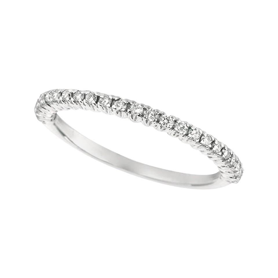 For Sale:  0.25 Carat Natural Diamond Stackable Ring G SI 14 Karat White Gold
