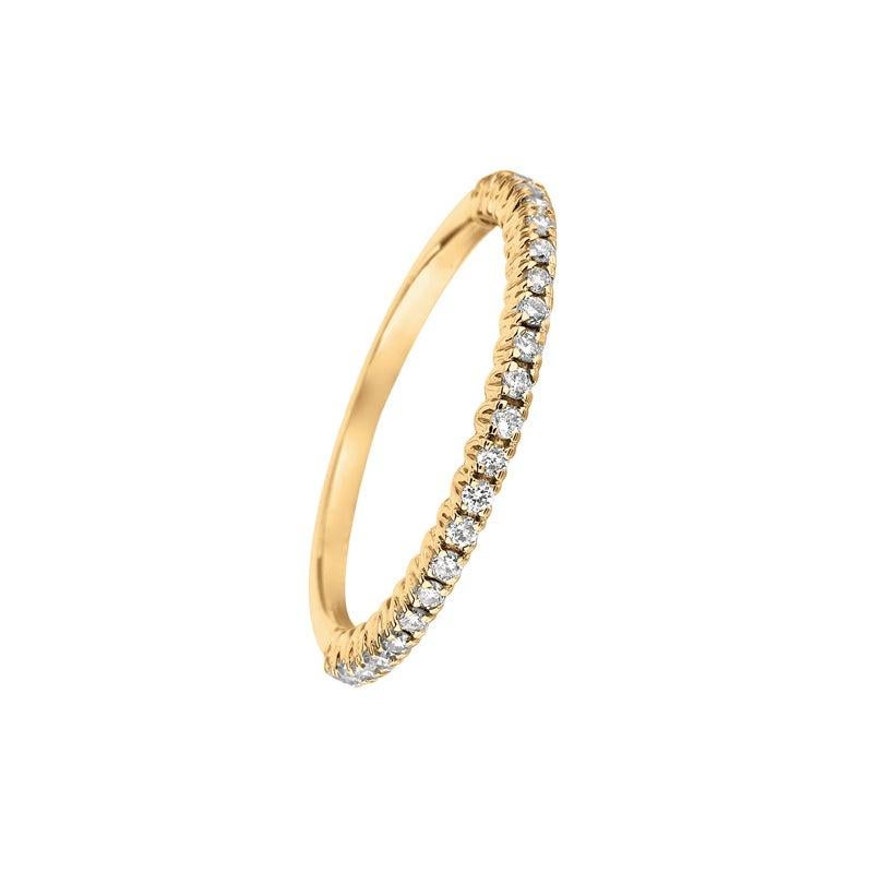 For Sale:  0.25 Carat Natural Diamond Stackable Ring G SI 14 Karat Yellow Gold 2