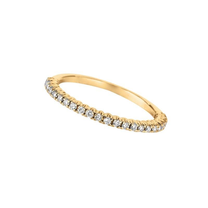 For Sale:  0.25 Carat Natural Diamond Stackable Ring G SI 14 Karat Yellow Gold 3