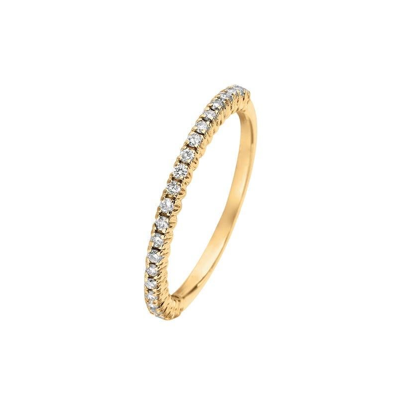 For Sale:  0.25 Carat Natural Diamond Stackable Ring G SI 14 Karat Yellow Gold 4