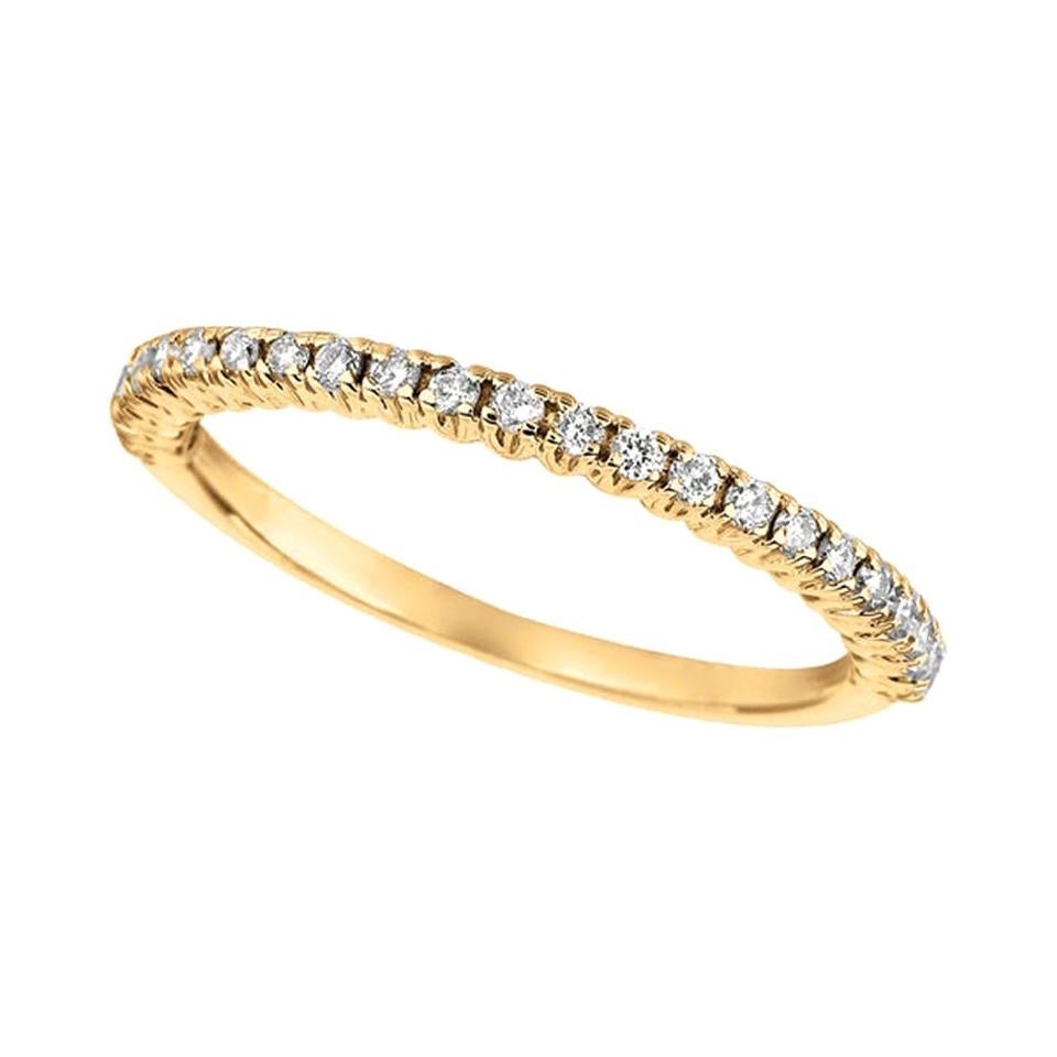 For Sale:  0.25 Carat Natural Diamond Stackable Ring G SI 14 Karat Yellow Gold