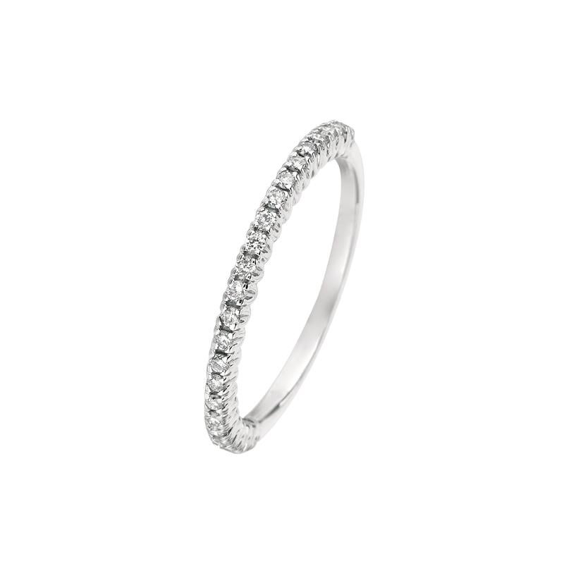 Contemporary 0.25 Carat Natural Diamond Stackable Ring G SI 14 Karat White Gold For Sale