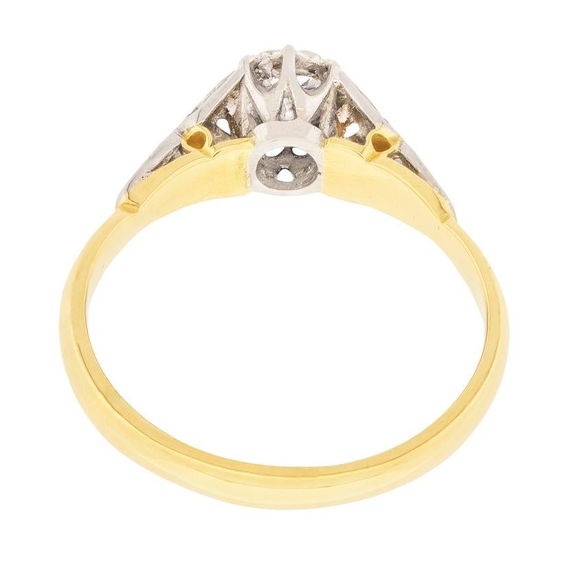 Art Deco 0.25 Carat Old Cut Diamond Solitaire Engagement Ring, circa 1920s