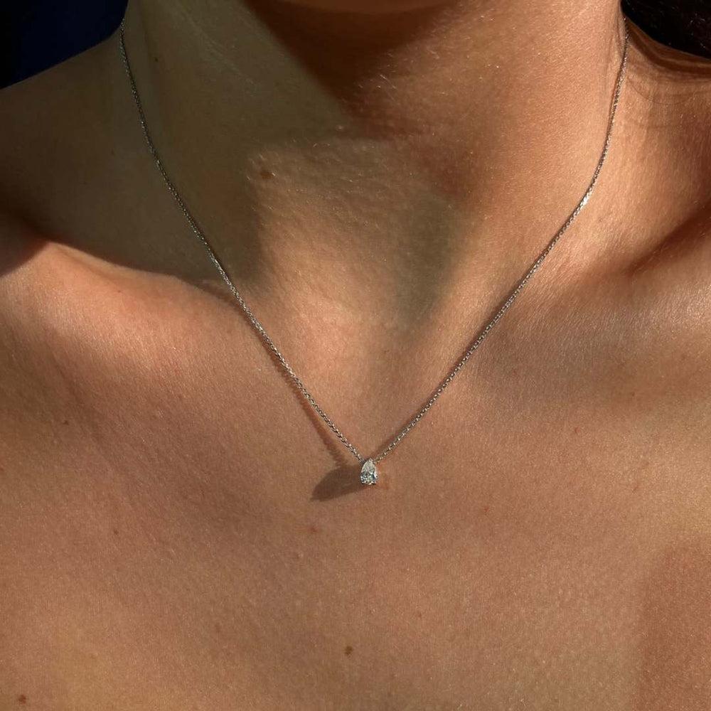 pear shaped diamond necklace