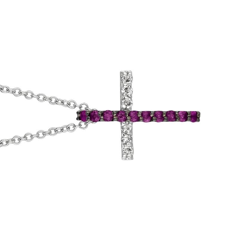 pink diamond cross necklace