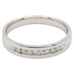 Bague d'éternité élégante en or blanc 14 carats avec diamants taille ronde de 0,25 carat