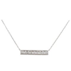 0.25 Carat Round Diamond Bar Pendant Necklace 14 Karat in Stock
