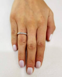 0.25 Carat Round Diamond Channel Set Half Eternity Band Ring 18 Karat White Gold