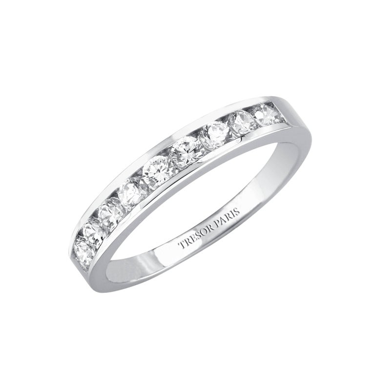0.25 Carat Round Diamond Channel Set Half Eternity Band Ring 18 Karat