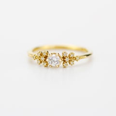 0.25 Carat Round Diamond Cluster Petal Engagement Ring By NOOI JEWELRY