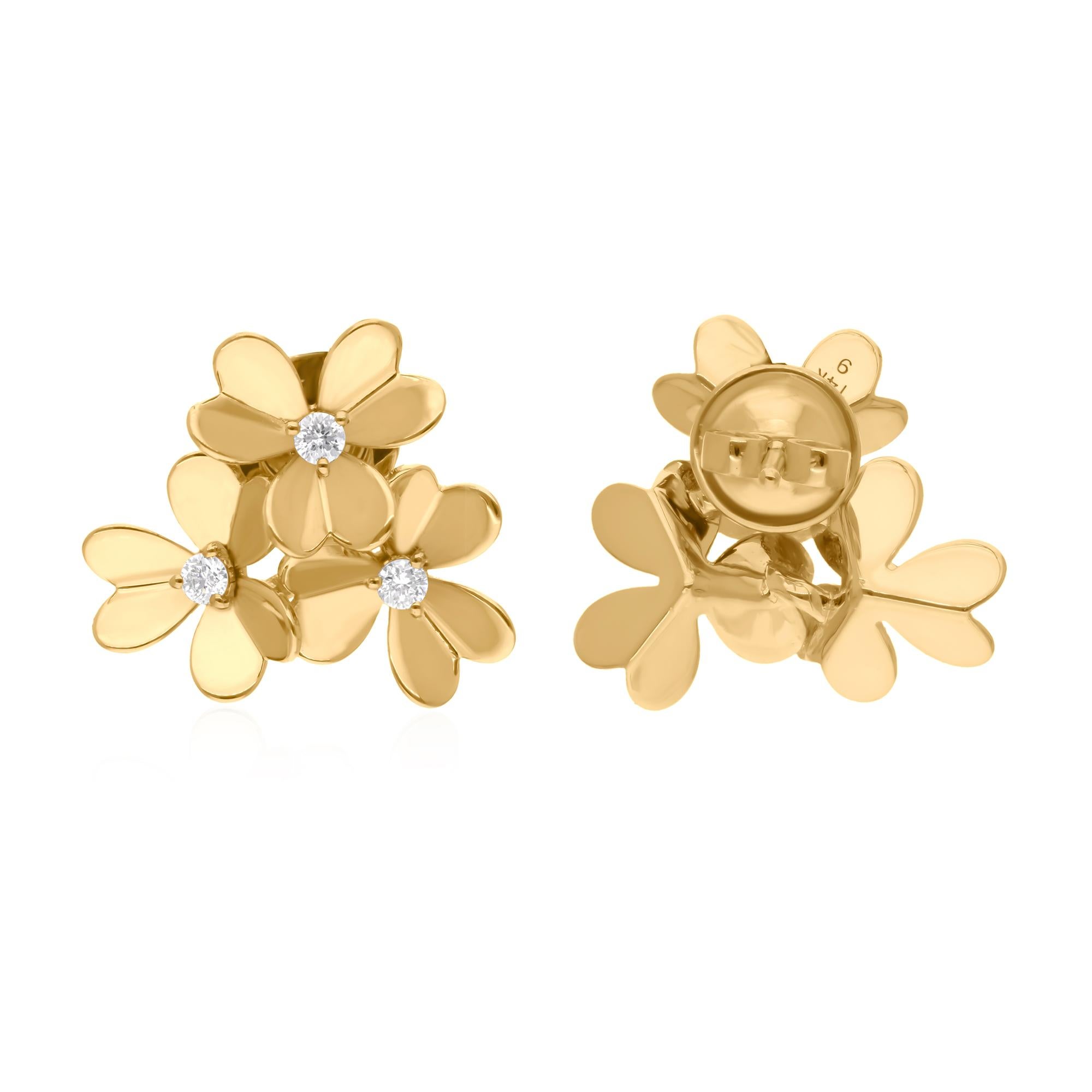 Cast from 14-karat gold, these exquisite earrings are handset with 0.25 carats of sparkling diamonds.

FOLLOW SPECTRUM JEWELS storefront to view the latest collection & exclusive pieces. Spectrum Jewels is proudly rated as a Top Seller on 1stdibs