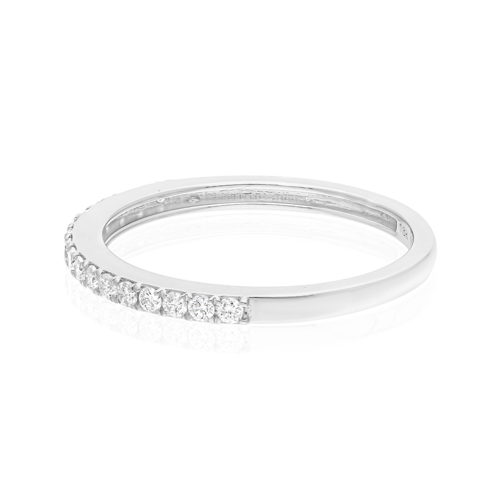 Moderne 0.25 Carat SI Clarity HI Color Diamond Half Eternity Band Ring 14k White Gold en vente