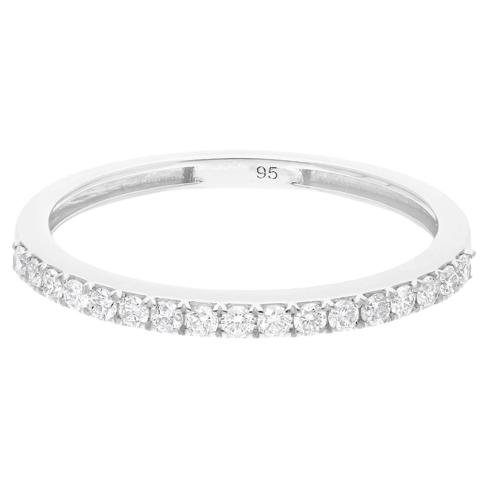 0.25 Carat SI Clarity HI Color Diamond Half Eternity Band Ring 14k White Gold en vente