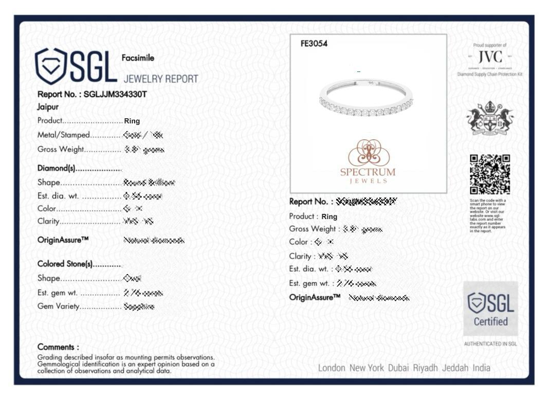 0.25 Carat SI Clarity HI Color Diamond Half Eternity Band Ring 18k White Gold For Sale 3