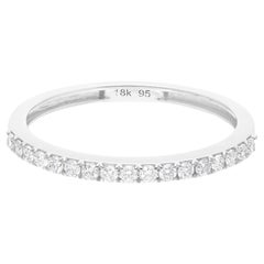 0,25 quilates SI Claridad HI Color Anillo de media alianza de diamantes 18k Oro blanco