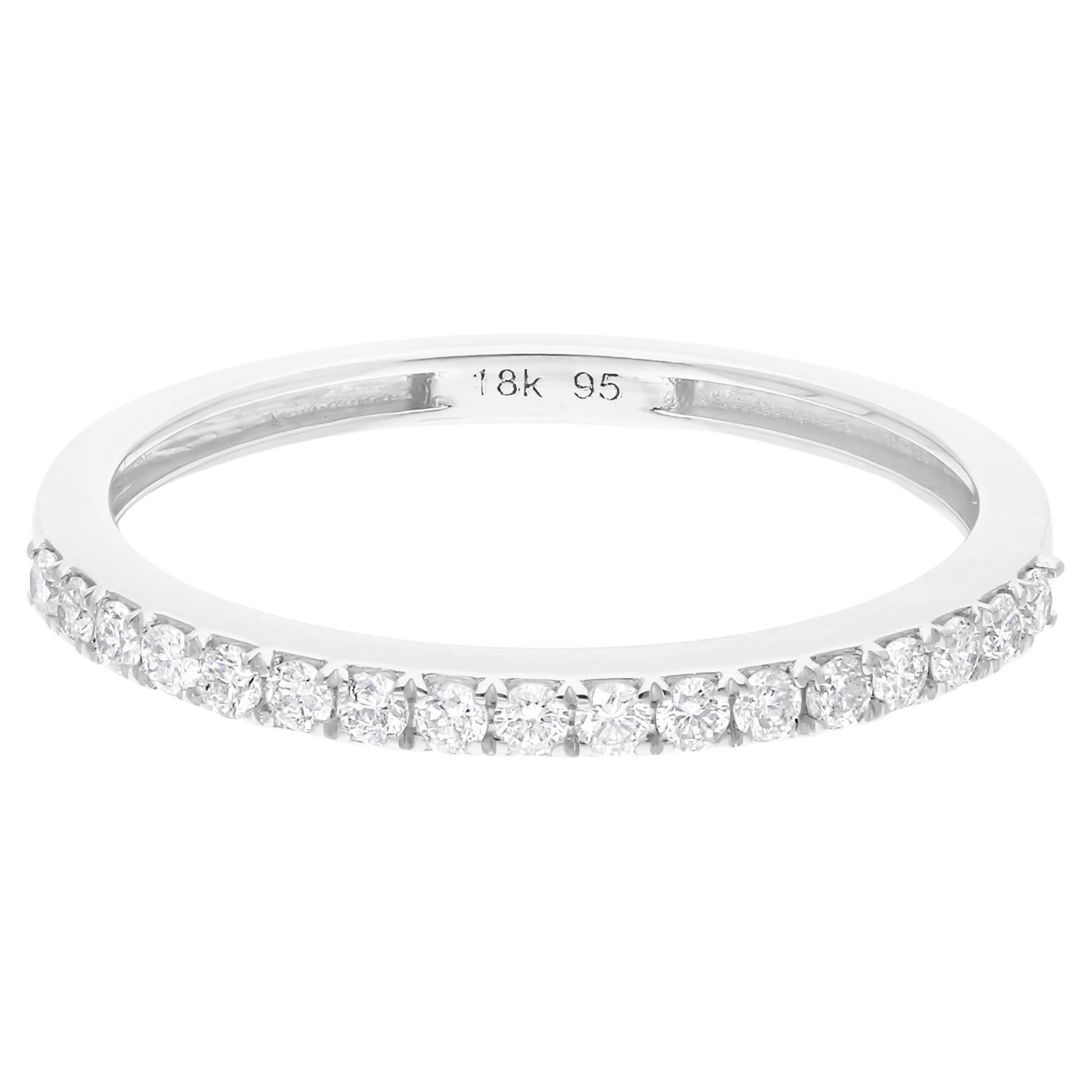 0,25 quilates SI Claridad HI Color Anillo de media alianza de diamantes 18k Oro blanco