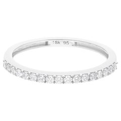0.25 Carat SI Clarity HI Color Diamond Half Eternity Band Ring 18k White Gold