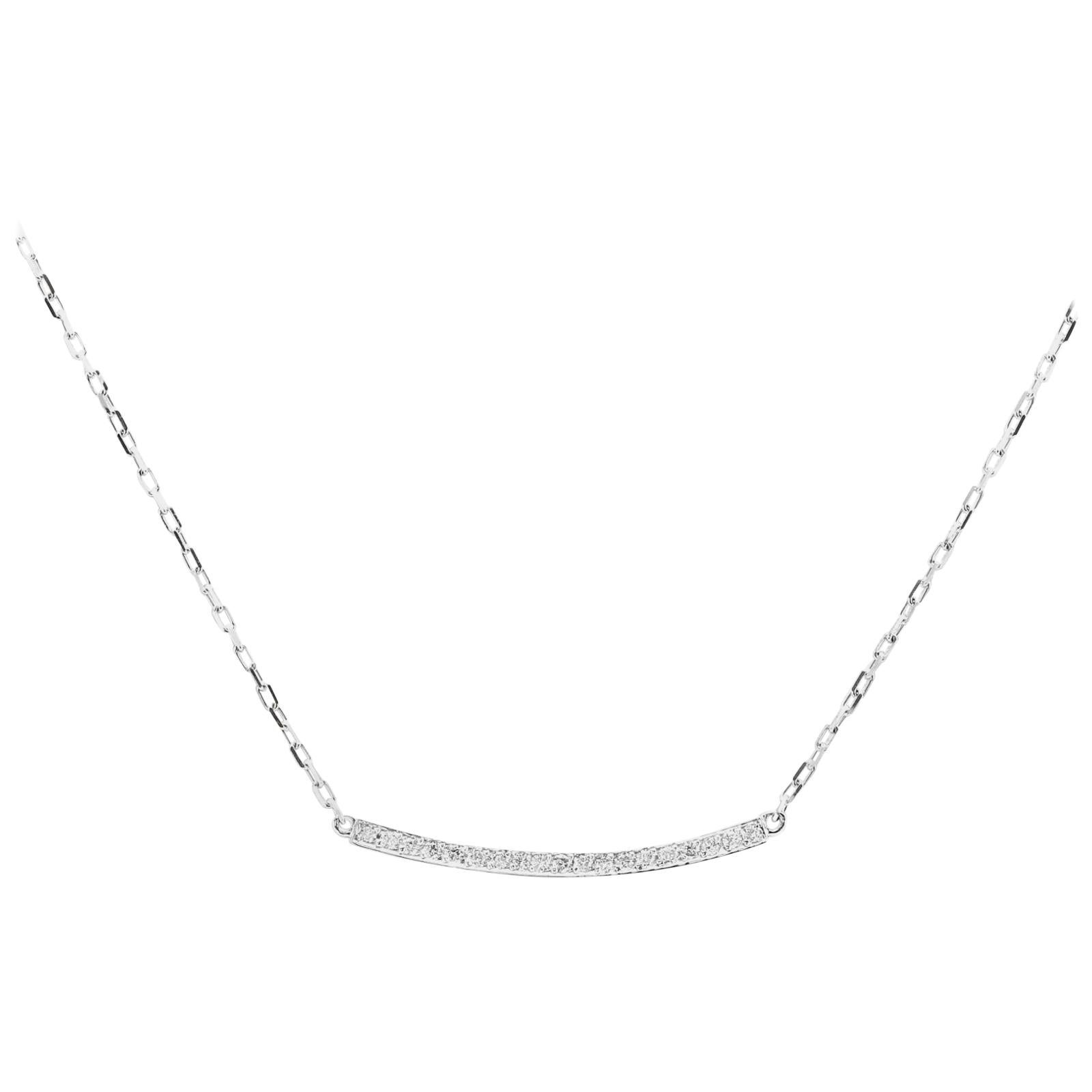 0.25 Carat Stunning 14 Karat Solid White Gold Diamond Necklace For Sale