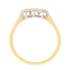 0.25 Carat Three-Stone Old Cut Diamond Engagement Ring, circa 1920s