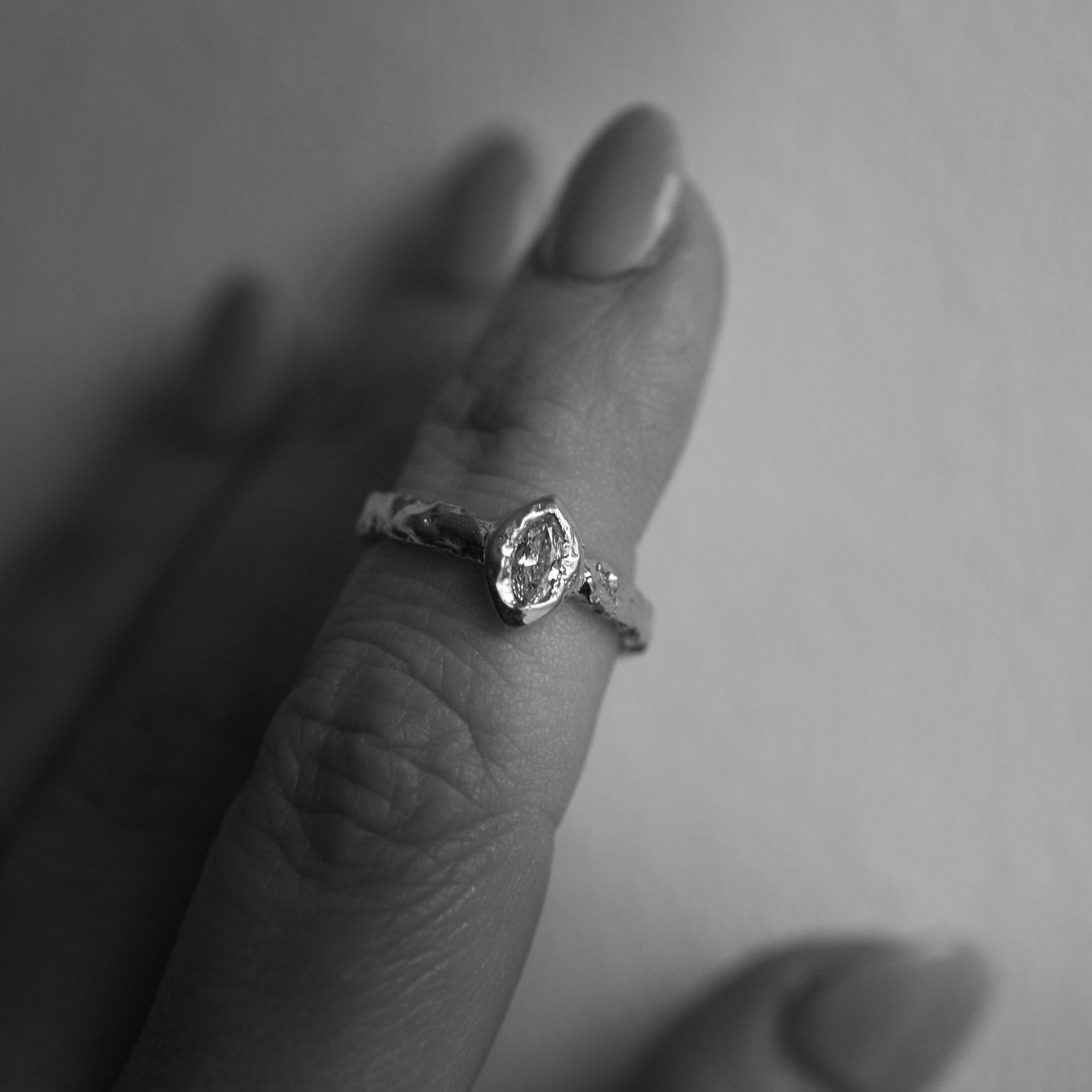 Women's or Men's 0.25 Carat Yellow Marquise Cut Diamond Gold Engagement Ring For Sale