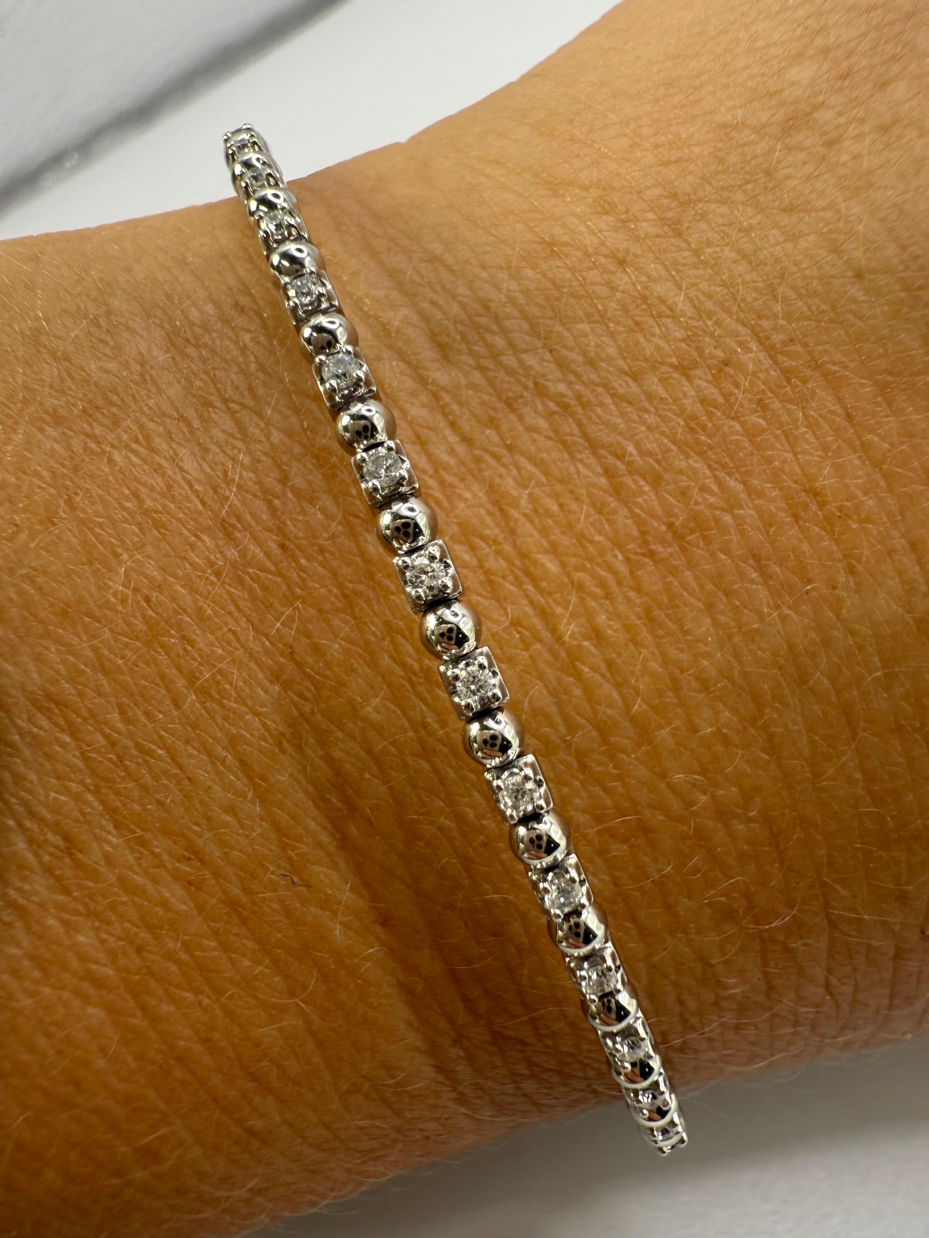 Bracciale bangle con diamanti flessibili da 0,25 carati in vendita 3