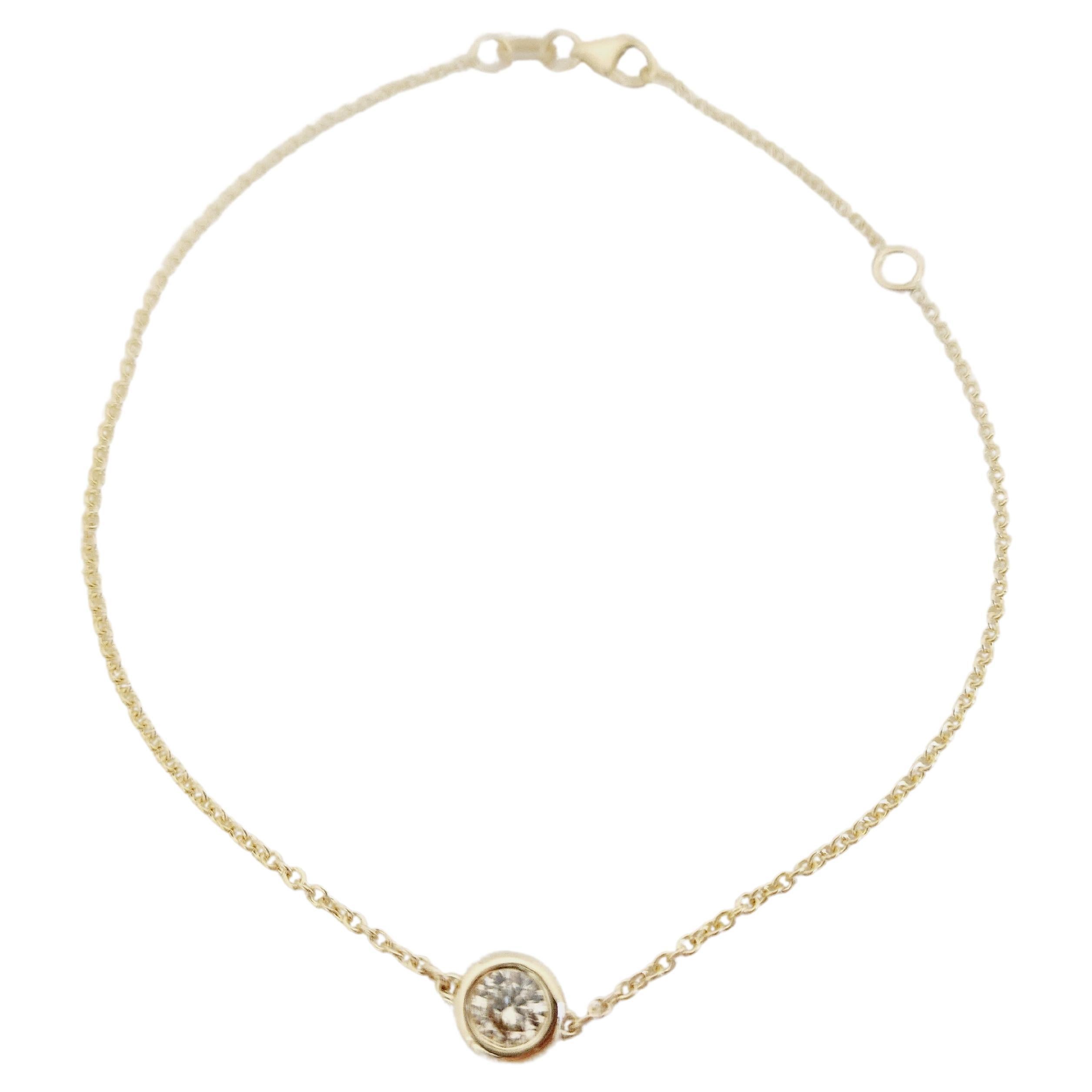 Pulsera de una estación de diamantes de 0,25 quilates en oro amarillo de 14 quilates