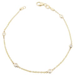 0.25 Karat Single Stations Diamond by the Yard 14 Karat Gelbgold Armband
