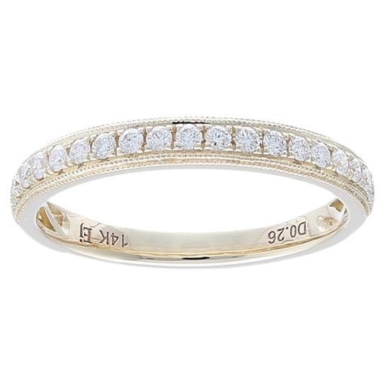 0.25 Ct Diamonds in 14K Yellow Gold 1981 Classic collection Wedding Band Ring For Sale