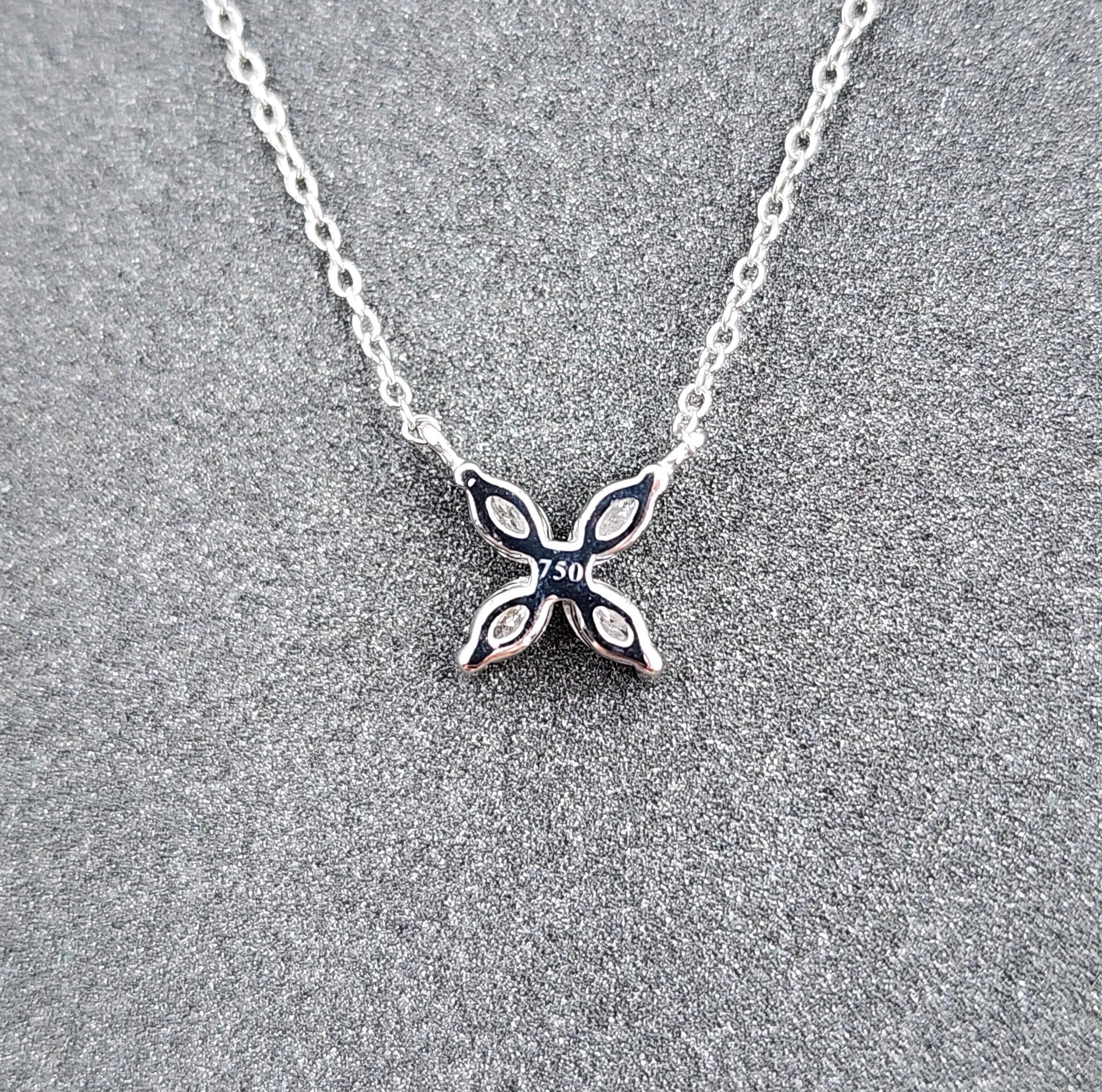 da uomo o donna Ciondolo con diamante a forma di fiore di 0,25 carati in vendita