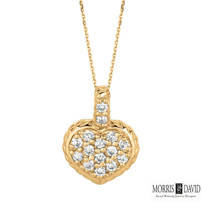 100% Natural Diamonds, Not Enhanced in any way Round Cut Diamond Necklace  
0.25CT
G-H 
SI  
1/2 inch in height, 3/8 inch in width
14K White Gold,    Pave style,    2.4 grams
15 Diamonds

N5150WD
ALL OUR ITEMS ARE AVAILABLE TO BE ORDERED IN 14K