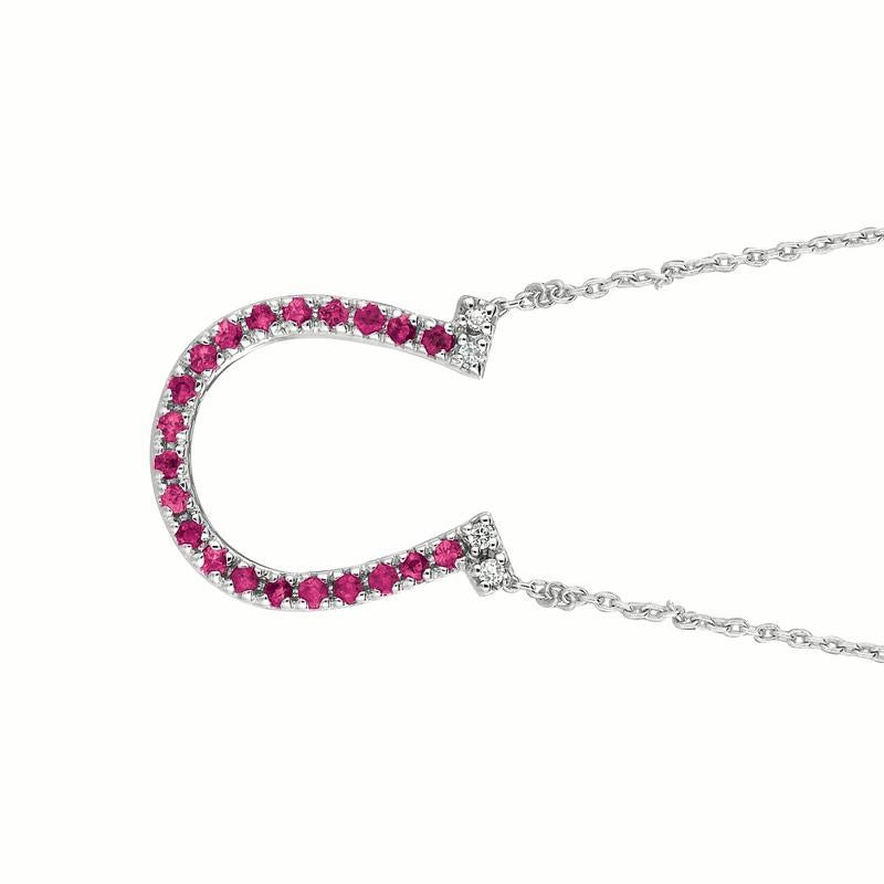 0.25 Carat Natural Diamond and Pink Sapphire Horseshoe Necklace Pendant 14K White Gold G SI 18 inches

100% Natural Diamonds and Pink Sapphires
0.25CTW
G-H
SI
14K White Gold, Pave, 2.90 gram
10/16 inch in width & length
4 diamonds - 0.04ct, 21