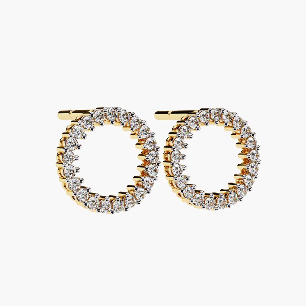 Pendientes de oro de 14 quilates con diamantes redondos de 0,25 quilates en venta 4