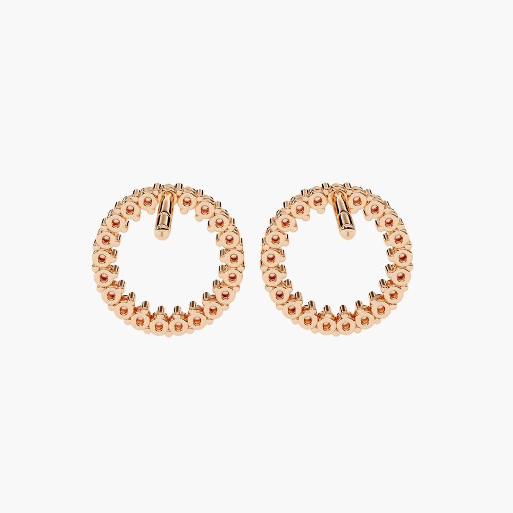 Pendientes de oro de 14 quilates con diamantes redondos de 0,25 quilates en venta 8