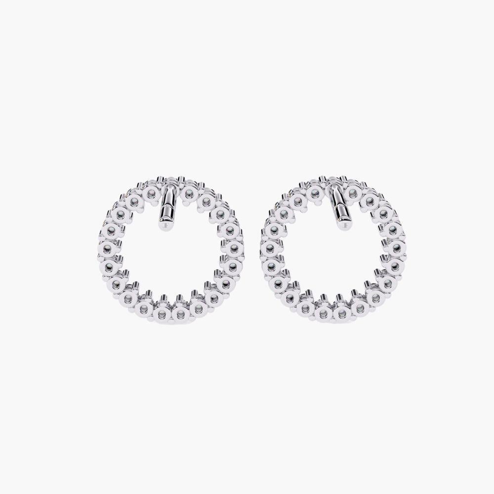 Pendientes de oro de 14 quilates con diamantes redondos de 0,25 quilates Contemporáneo en venta