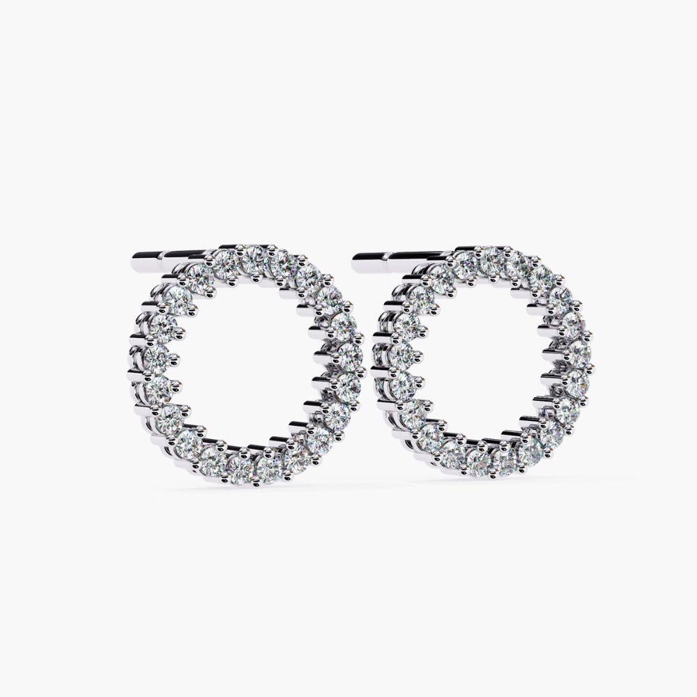 Pendientes de oro de 14 quilates con diamantes redondos de 0,25 quilates Corte redondo en venta