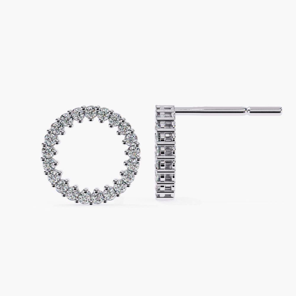 Pendientes de oro de 14 quilates con diamantes redondos de 0,25 quilates en Nuevo estado para la venta en New York, NY