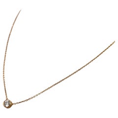 0.25 Karat Solitär-Diamant-Halskette aus 18 Karat Roségold mit Lünettenfassung
