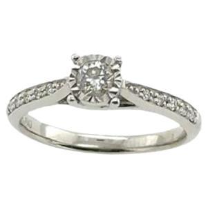 0.25ct Classic Solitaire Diamond Ring in 9ct White Gold For Sale