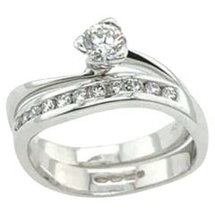 Used 0.25ct Classic Solitaire Diamond Ring with Wedding Band in 18ct White Gold