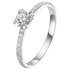 Anillo de oro de 18 quilates con diamantes de 0,25 ct - Talla K1/2 (aprox. 5,5 US)