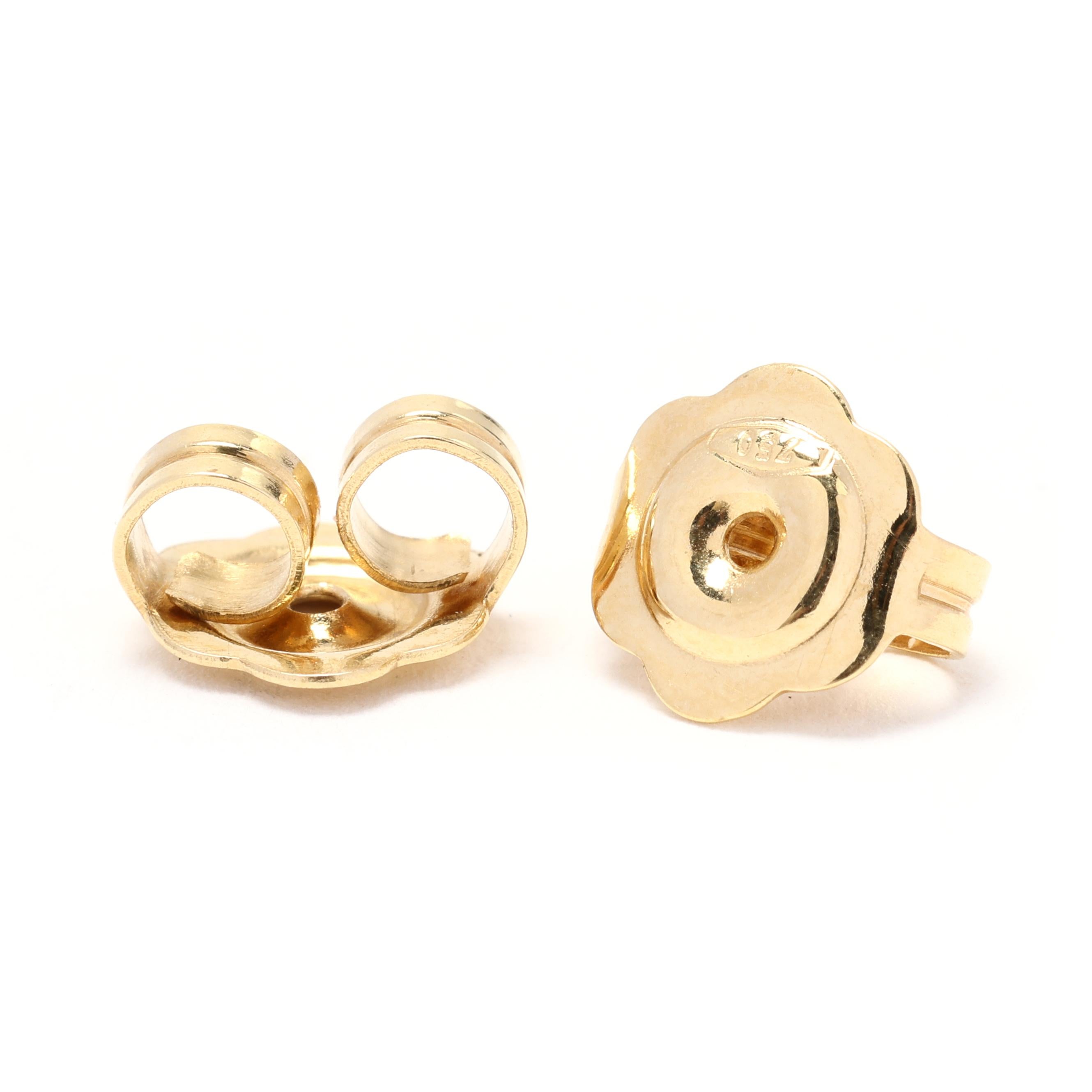 Boucles d'oreilles en or jaune 18 carats, perles et diamants 0,25 carat  Bon état - En vente à McLeansville, NC