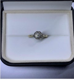 0.25ct Diamond antique chunky solitaire engagement ring in 18ct yellow gold
